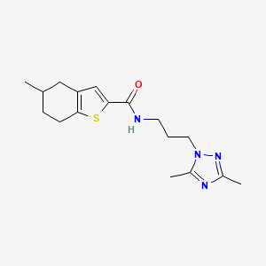 molecular formula C17H24N4OS B5643930 N-[3-(3,5-dimethyl-1H-1,2,4-triazol-1-yl)propyl]-5-methyl-4,5,6,7-tetrahydro-1-benzothiophene-2-carboxamide 