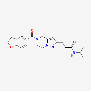 molecular formula C21H26N4O3 B5643937 3-[5-(2,3-dihydro-1-benzofuran-5-ylcarbonyl)-4,5,6,7-tetrahydropyrazolo[1,5-a]pyrazin-2-yl]-N-isopropylpropanamide 