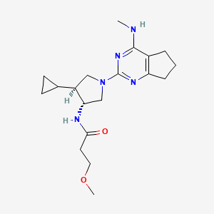 molecular formula C19H29N5O2 B5643939 N-{rel-(3R,4S)-4-cyclopropyl-1-[4-(methylamino)-6,7-dihydro-5H-cyclopenta[d]pyrimidin-2-yl]-3-pyrrolidinyl}-3-methoxypropanamide hydrochloride 