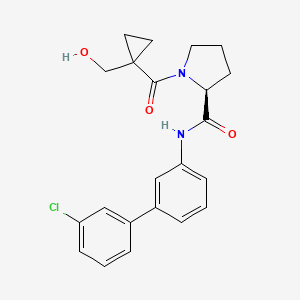 molecular formula C22H23ClN2O3 B5643949 N-(3'-chlorobiphenyl-3-yl)-1-{[1-(hydroxymethyl)cyclopropyl]carbonyl}-L-prolinamide 