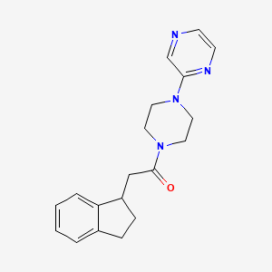 molecular formula C19H22N4O B5643960 2-[4-(2,3-dihydro-1H-inden-1-ylacetyl)-1-piperazinyl]pyrazine 