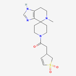 molecular formula C17H24N4O3S B5643984 1'-[(1,1-dioxido-2,3-dihydro-3-thienyl)acetyl]-5-methyl-1,5,6,7-tetrahydrospiro[imidazo[4,5-c]pyridine-4,4'-piperidine] 