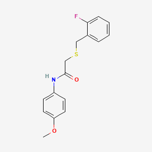 molecular formula C16H16FNO2S B5643989 2-[(2-fluorobenzyl)thio]-N-(4-methoxyphenyl)acetamide 