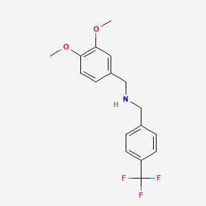 molecular formula C17H18F3NO2 B5643996 (3,4-dimethoxybenzyl)[4-(trifluoromethyl)benzyl]amine 