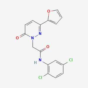 molecular formula C16H11Cl2N3O3 B5644008 N-(2,5-dichlorophenyl)-2-[3-(2-furyl)-6-oxo-1(6H)-pyridazinyl]acetamide 