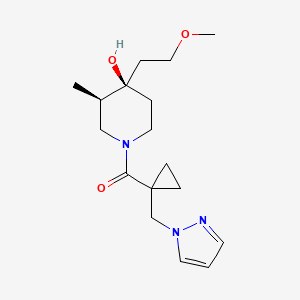 molecular formula C17H27N3O3 B5644017 (3R*,4R*)-4-(2-methoxyethyl)-3-methyl-1-{[1-(1H-pyrazol-1-ylmethyl)cyclopropyl]carbonyl}-4-piperidinol 