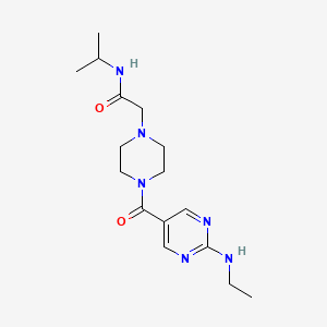 molecular formula C16H26N6O2 B5644067 2-(4-{[2-(ethylamino)-5-pyrimidinyl]carbonyl}-1-piperazinyl)-N-isopropylacetamide 