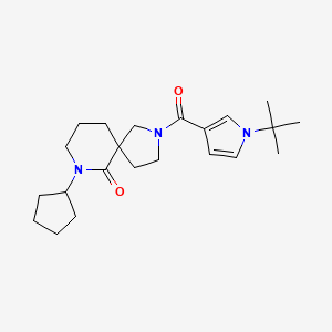 molecular formula C22H33N3O2 B5644085 2-[(1-tert-butyl-1H-pyrrol-3-yl)carbonyl]-7-cyclopentyl-2,7-diazaspiro[4.5]decan-6-one 