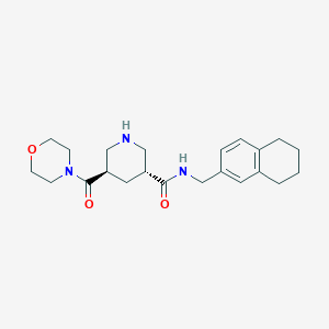 molecular formula C22H31N3O3 B5644091 (3R*,5R*)-5-(morpholin-4-ylcarbonyl)-N-(5,6,7,8-tetrahydronaphthalen-2-ylmethyl)piperidine-3-carboxamide 