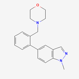 molecular formula C19H21N3O B5644103 1-methyl-5-[2-(morpholin-4-ylmethyl)phenyl]-1H-indazole 