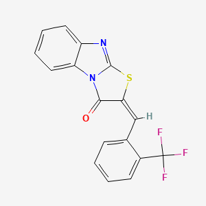 molecular formula C17H9F3N2OS B5644119 2-[2-(trifluoromethyl)benzylidene][1,3]thiazolo[3,2-a]benzimidazol-3(2H)-one 