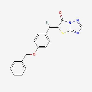 molecular formula C18H13N3O2S B5644130 5-[4-(benzyloxy)benzylidene][1,3]thiazolo[3,2-b][1,2,4]triazol-6(5H)-one 
