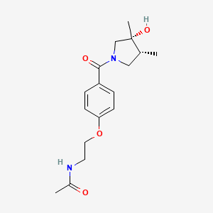 molecular formula C17H24N2O4 B5644133 N-[2-(4-{[(3R*,4R*)-3-hydroxy-3,4-dimethyl-1-pyrrolidinyl]carbonyl}phenoxy)ethyl]acetamide 