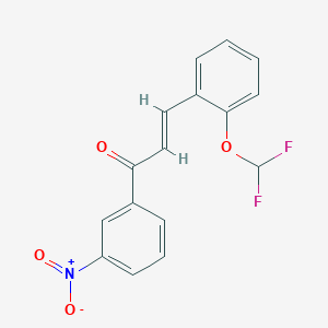 molecular formula C16H11F2NO4 B5644139 3-[2-(difluoromethoxy)phenyl]-1-(3-nitrophenyl)-2-propen-1-one 