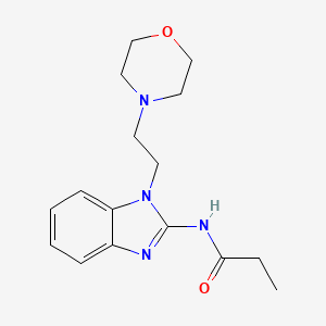 molecular formula C16H22N4O2 B5644141 N-{1-[2-(4-morpholinyl)ethyl]-1H-benzimidazol-2-yl}propanamide 