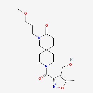 molecular formula C19H29N3O5 B5644164 9-{[4-(hydroxymethyl)-5-methylisoxazol-3-yl]carbonyl}-2-(3-methoxypropyl)-2,9-diazaspiro[5.5]undecan-3-one 