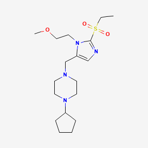 molecular formula C18H32N4O3S B5644199 1-cyclopentyl-4-{[2-(ethylsulfonyl)-1-(2-methoxyethyl)-1H-imidazol-5-yl]methyl}piperazine 