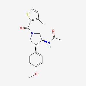 molecular formula C19H22N2O3S B5644214 N-{(3S*,4R*)-4-(4-methoxyphenyl)-1-[(3-methyl-2-thienyl)carbonyl]pyrrolidin-3-yl}acetamide 