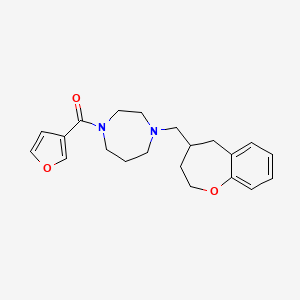 molecular formula C21H26N2O3 B5644219 1-(3-furoyl)-4-(2,3,4,5-tetrahydro-1-benzoxepin-4-ylmethyl)-1,4-diazepane 