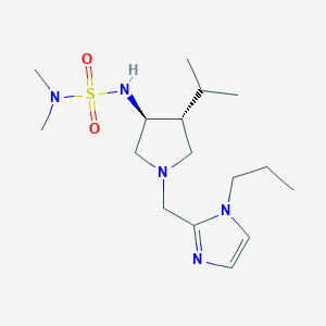molecular formula C16H31N5O2S B5644238 N'-{(3S*,4R*)-4-isopropyl-1-[(1-propyl-1H-imidazol-2-yl)methyl]-3-pyrrolidinyl}-N,N-dimethylsulfamide 