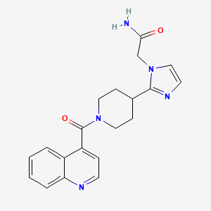 molecular formula C20H21N5O2 B5644259 2-{2-[1-(4-quinolinylcarbonyl)-4-piperidinyl]-1H-imidazol-1-yl}acetamide 