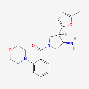 molecular formula C20H25N3O3 B5644265 (3R*,4S*)-4-(5-methyl-2-furyl)-1-(2-morpholin-4-ylbenzoyl)pyrrolidin-3-amine 