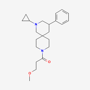 molecular formula C22H32N2O2 B5644274 2-cyclopropyl-9-(3-methoxypropanoyl)-4-phenyl-2,9-diazaspiro[5.5]undecane 