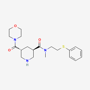 molecular formula C20H29N3O3S B5644282 (3R*,5R*)-N-methyl-5-(morpholin-4-ylcarbonyl)-N-[2-(phenylthio)ethyl]piperidine-3-carboxamide 