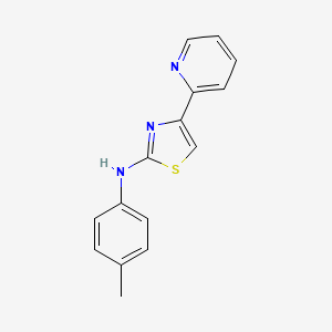 molecular formula C15H13N3S B5644294 N-(4-methylphenyl)-4-(2-pyridinyl)-1,3-thiazol-2-amine 