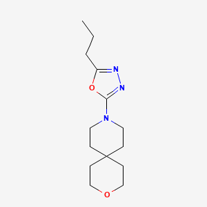 molecular formula C14H23N3O2 B5644308 9-(5-propyl-1,3,4-oxadiazol-2-yl)-3-oxa-9-azaspiro[5.5]undecane 