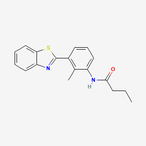 molecular formula C18H18N2OS B5644332 N-[3-(1,3-benzothiazol-2-yl)-2-methylphenyl]butanamide 
