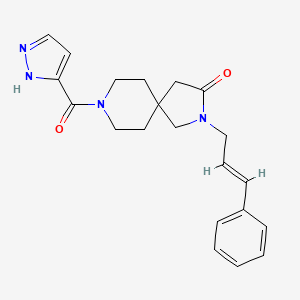 molecular formula C21H24N4O2 B5644349 2-[(2E)-3-phenylprop-2-en-1-yl]-8-(1H-pyrazol-3-ylcarbonyl)-2,8-diazaspiro[4.5]decan-3-one 