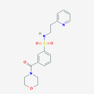 molecular formula C18H21N3O4S B5644373 3-(morpholin-4-ylcarbonyl)-N-(2-pyridin-2-ylethyl)benzenesulfonamide 