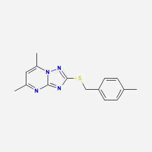 molecular formula C15H16N4S B5644380 5,7-dimethyl-2-[(4-methylbenzyl)thio][1,2,4]triazolo[1,5-a]pyrimidine 