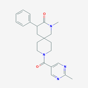 molecular formula C22H26N4O2 B5644397 2-methyl-9-[(2-methyl-5-pyrimidinyl)carbonyl]-4-phenyl-2,9-diazaspiro[5.5]undecan-3-one 