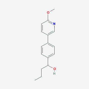 molecular formula C16H19NO2 B5644398 1-[4-(6-methoxypyridin-3-yl)phenyl]butan-1-ol 