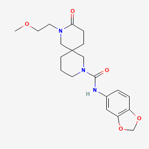 molecular formula C20H27N3O5 B5644429 N-1,3-benzodioxol-5-yl-8-(2-methoxyethyl)-9-oxo-2,8-diazaspiro[5.5]undecane-2-carboxamide 