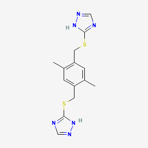 molecular formula C14H16N6S2 B5644462 3,3'-[(2,5-dimethyl-1,4-phenylene)bis(methylenethio)]bis-4H-1,2,4-triazole 