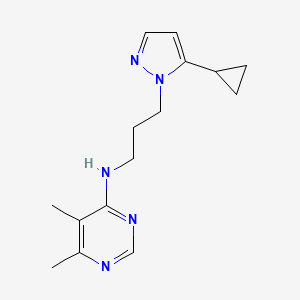 molecular formula C15H21N5 B5644469 N-[3-(5-cyclopropyl-1H-pyrazol-1-yl)propyl]-5,6-dimethylpyrimidin-4-amine 