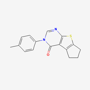 molecular formula C16H14N2OS B5644476 3-(4-methylphenyl)-3,5,6,7-tetrahydro-4H-cyclopenta[4,5]thieno[2,3-d]pyrimidin-4-one 