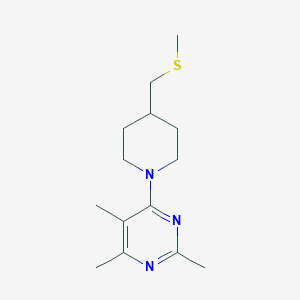 molecular formula C14H23N3S B5644495 2,4,5-trimethyl-6-{4-[(methylthio)methyl]piperidin-1-yl}pyrimidine 