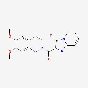 molecular formula C19H18FN3O3 B5644503 2-[(3-fluoroimidazo[1,2-a]pyridin-2-yl)carbonyl]-6,7-dimethoxy-1,2,3,4-tetrahydroisoquinoline 