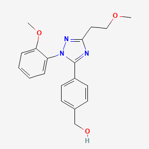 molecular formula C19H21N3O3 B5644510 {4-[3-(2-methoxyethyl)-1-(2-methoxyphenyl)-1H-1,2,4-triazol-5-yl]phenyl}methanol 