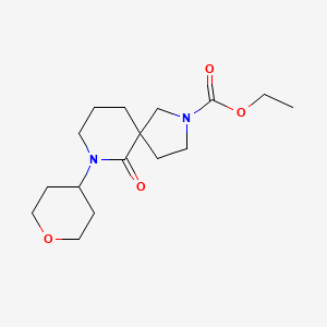molecular formula C16H26N2O4 B5644541 ethyl 6-oxo-7-(tetrahydro-2H-pyran-4-yl)-2,7-diazaspiro[4.5]decane-2-carboxylate 