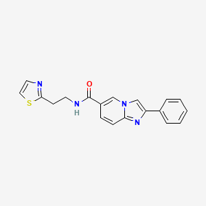 molecular formula C19H16N4OS B5644548 2-phenyl-N-[2-(1,3-thiazol-2-yl)ethyl]imidazo[1,2-a]pyridine-6-carboxamide 