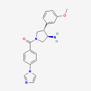 molecular formula C21H22N4O2 B5644571 (3R*,4S*)-1-[4-(1H-imidazol-1-yl)benzoyl]-4-(3-methoxyphenyl)pyrrolidin-3-amine 