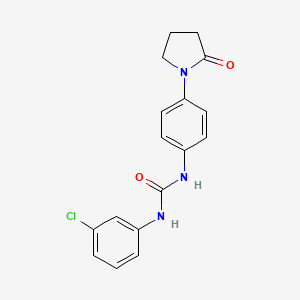 molecular formula C17H16ClN3O2 B5644579 N-(3-chlorophenyl)-N'-[4-(2-oxo-1-pyrrolidinyl)phenyl]urea 