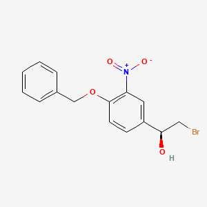 molecular formula C15H14BrNO4 B564459 (S)-1-(4-Benzyloxy-3-nitrophenyl)-2-bromoethanol CAS No. 193761-53-4