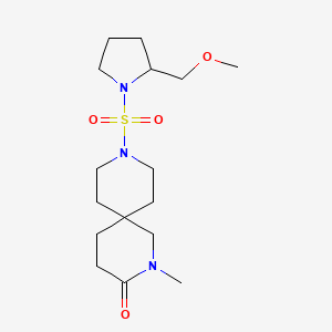 molecular formula C16H29N3O4S B5644604 9-{[2-(methoxymethyl)-1-pyrrolidinyl]sulfonyl}-2-methyl-2,9-diazaspiro[5.5]undecan-3-one 