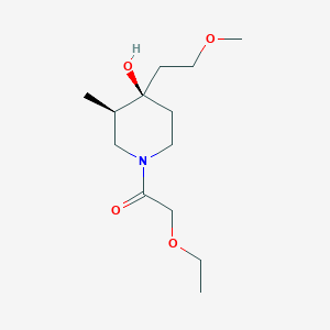 molecular formula C13H25NO4 B5644616 (3R*,4R*)-1-(ethoxyacetyl)-4-(2-methoxyethyl)-3-methyl-4-piperidinol 